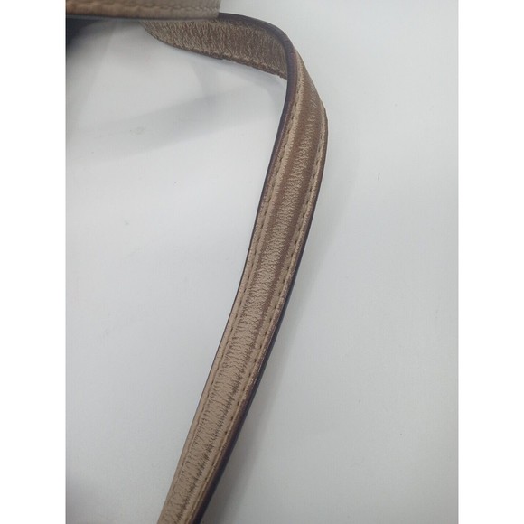 Michael Kors Jet Set MK Logo Brown Leather Tote Bag Purse - Picture 5 of 10